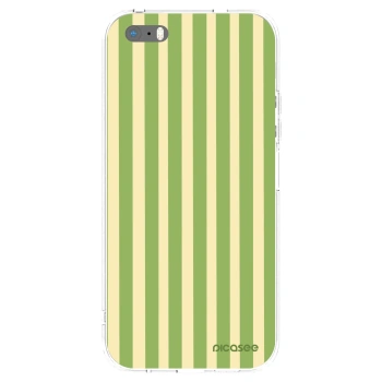 Picasee Apple iPhone 5/5S/SE Hülle - Transparentes Silikon - Lines Matcha