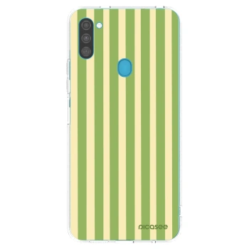 Picasee Samsung Galaxy M11 Hülle - Transparentes Silikon - Lines Matcha