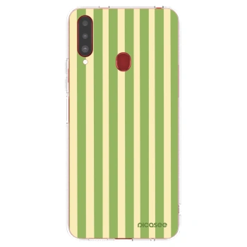 Picasee Samsung Galaxy A20s Hülle - Transparentes Silikon - Lines Matcha