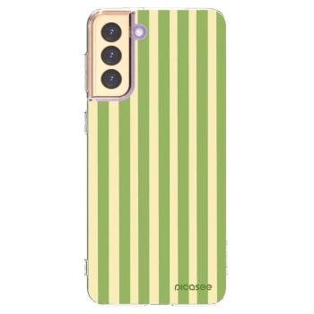 Picasee Samsung Galaxy S21+ 5G G996F Hülle - Transparentes Silikon - Lines Matcha
