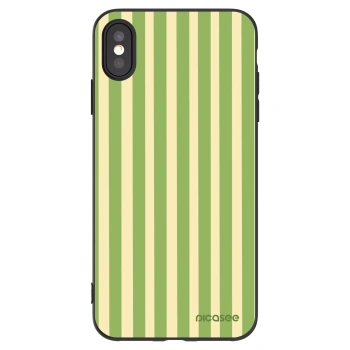 Picasee Apple iPhone XS Max Hülle - Schwarzes Silikon - Lines Matcha
