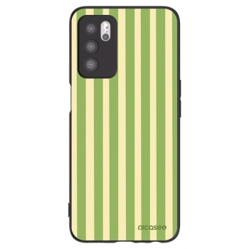Picasee OPPO A16 Hülle - Schwarzes Silikon - Lines Matcha