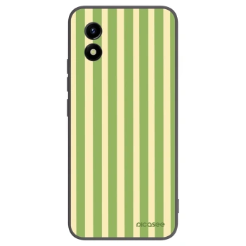 Picasee Vivo Y01 Hülle - Schwarzes Silikon - Lines Matcha