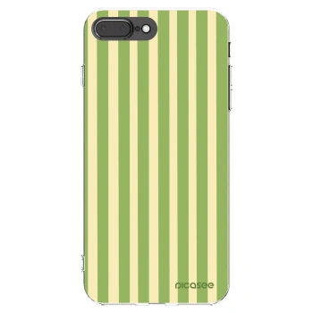 Picasee Apple iPhone 8 Plus Hülle - Transparentes Silikon - Lines Matcha