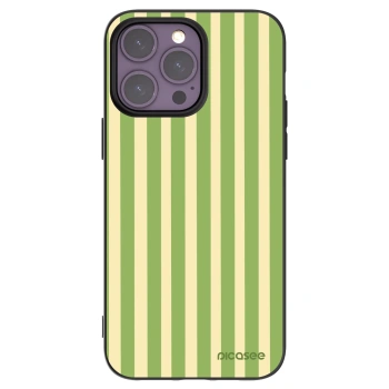 Picasee Apple iPhone 14 Pro Max Hülle - Schwarzes Silikon - Lines Matcha