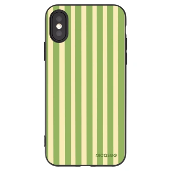 Picasee Apple iPhone X/XS Hülle - Schwarzes Silikon - Lines Matcha