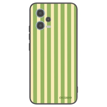 Picasee Xiaomi Redmi Note 12 5G Hülle - Schwarzes Silikon - Lines Matcha