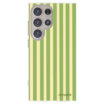 Picasee Samsung Galaxy S24 Ultra S928B 5G Hülle - Transparentes Silikon - Lines Matcha