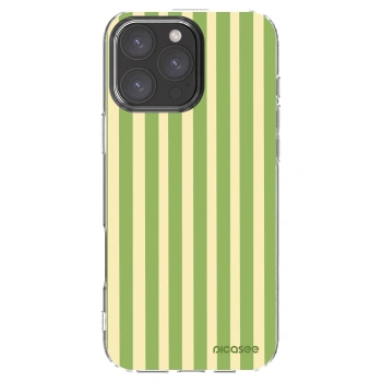 Picasee Apple iPhone 16 Pro Max Hülle - Transparentes Silikon - Lines Matcha