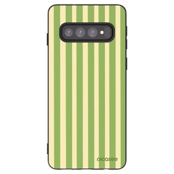 Picasee Samsung Galaxy S10 G973 Hülle - Schwarzes Silikon - Lines Matcha