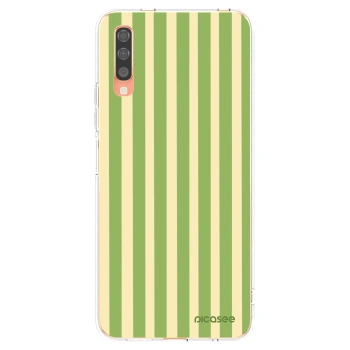 Picasee Samsung Galaxy A70 A705F Hülle - Transparentes Silikon - Lines Matcha