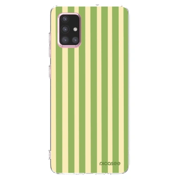 Picasee Samsung Galaxy A71 A715F Hülle - Transparentes Silikon - Lines Matcha