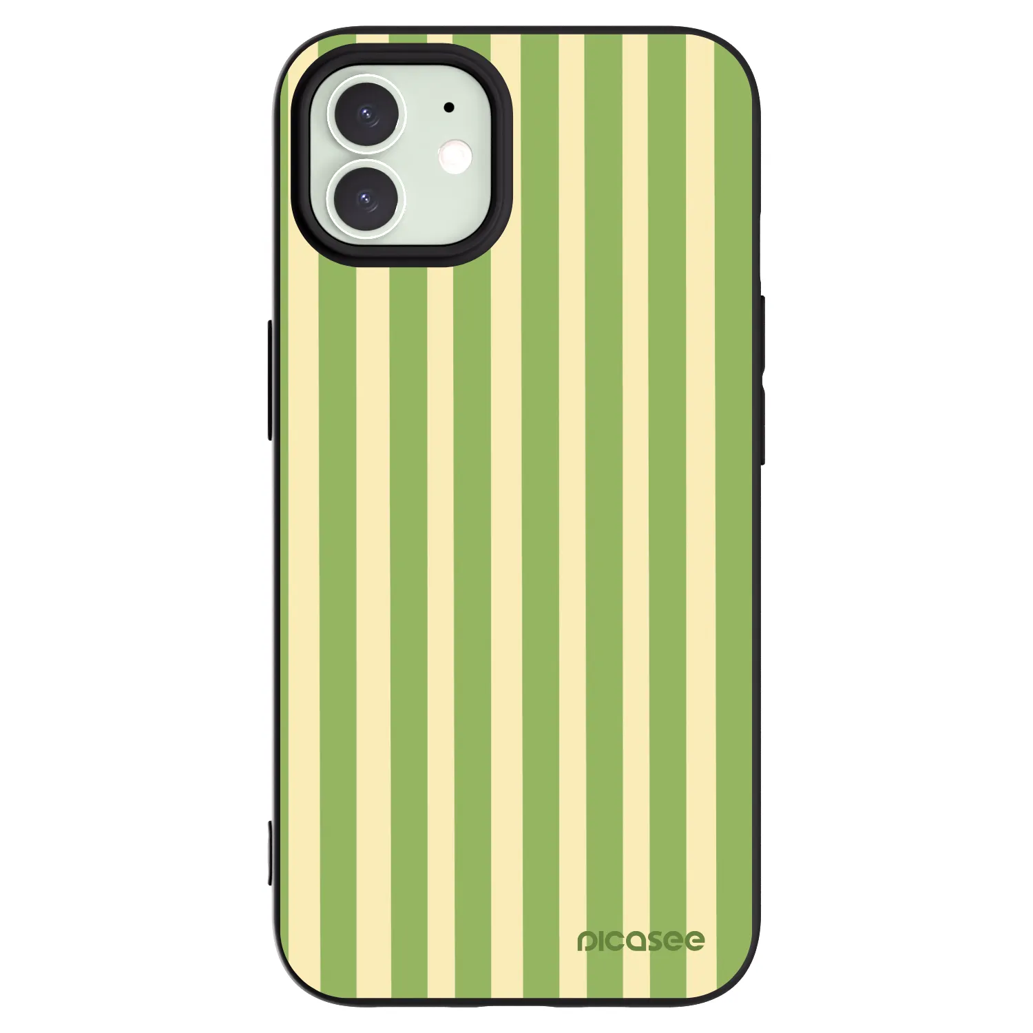 Picasee Apple iPhone 12 Pro Hülle - Schwarzes Silikon - Lines Matcha
