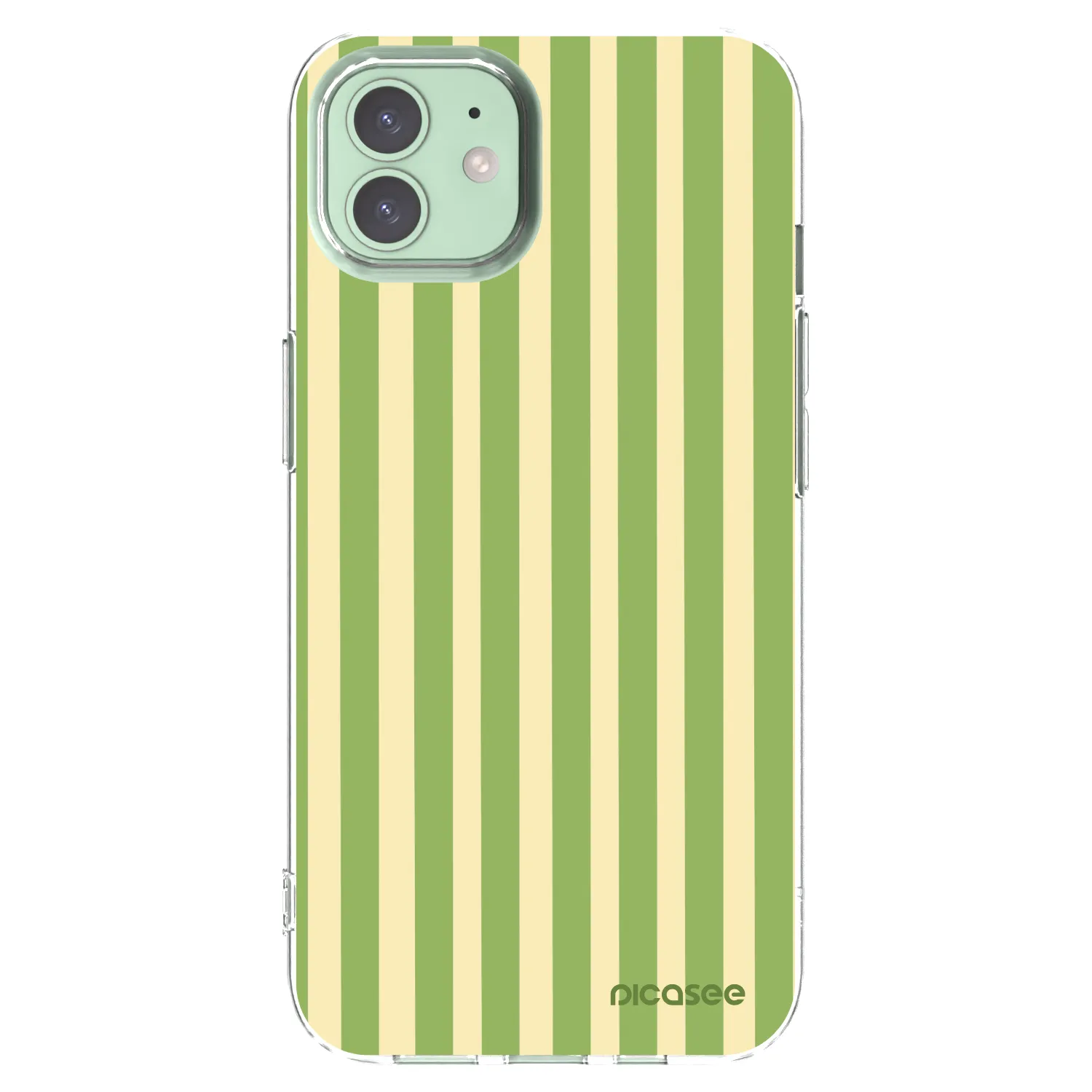 Picasee Apple iPhone 12 Pro Hülle - Transparentes Silikon - Lines Matcha