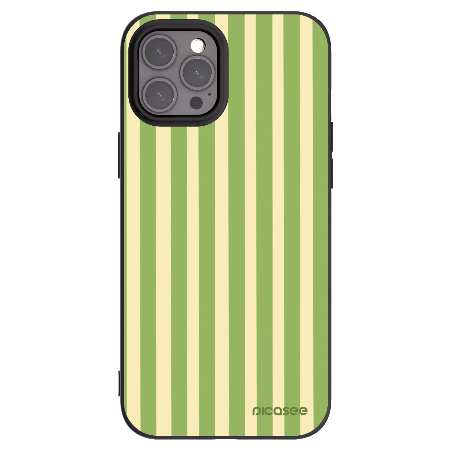 Picasee Apple iPhone 12 Pro Max Hülle - Schwarzes Silikon - Lines Matcha