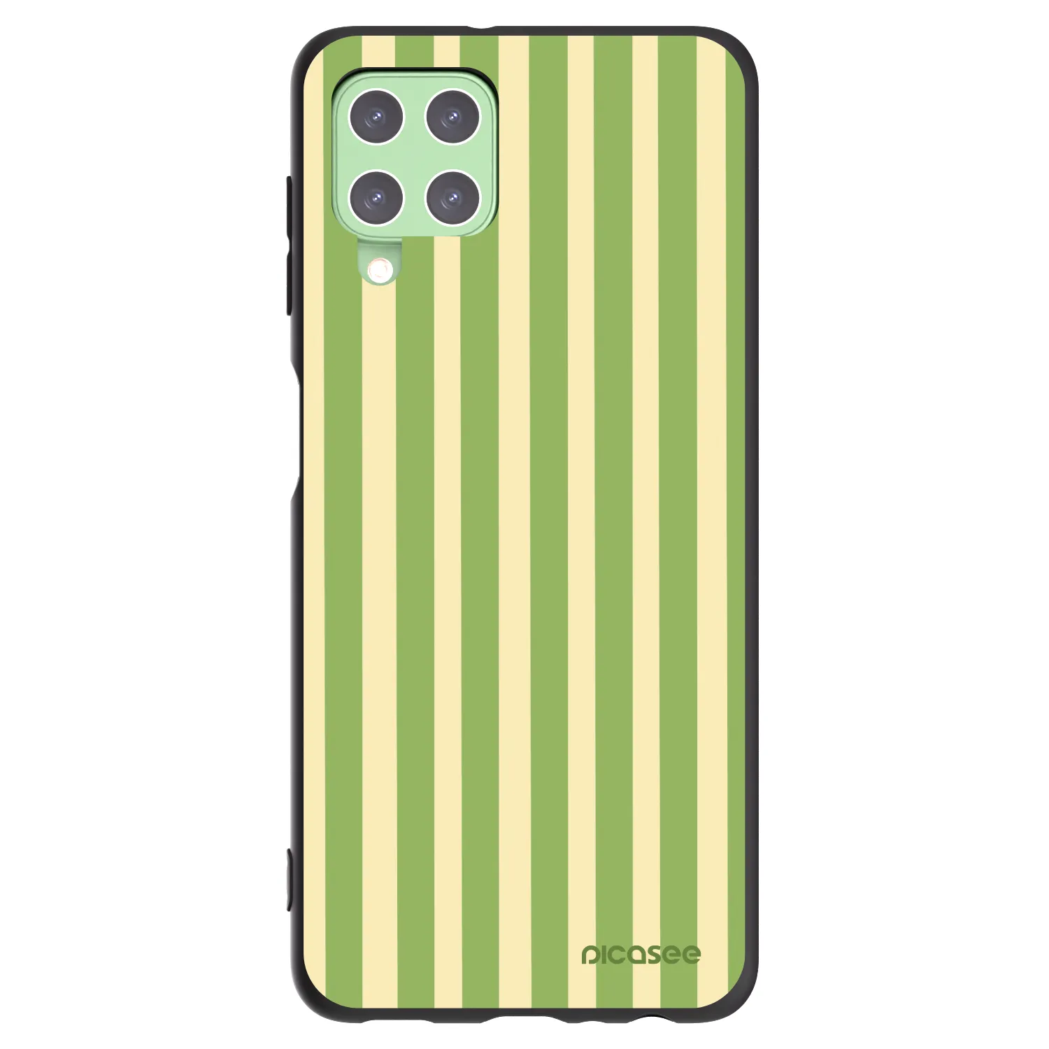 Picasee Samsung Galaxy A22 A225F 4G Hülle - Schwarzes Silikon - Lines Matcha