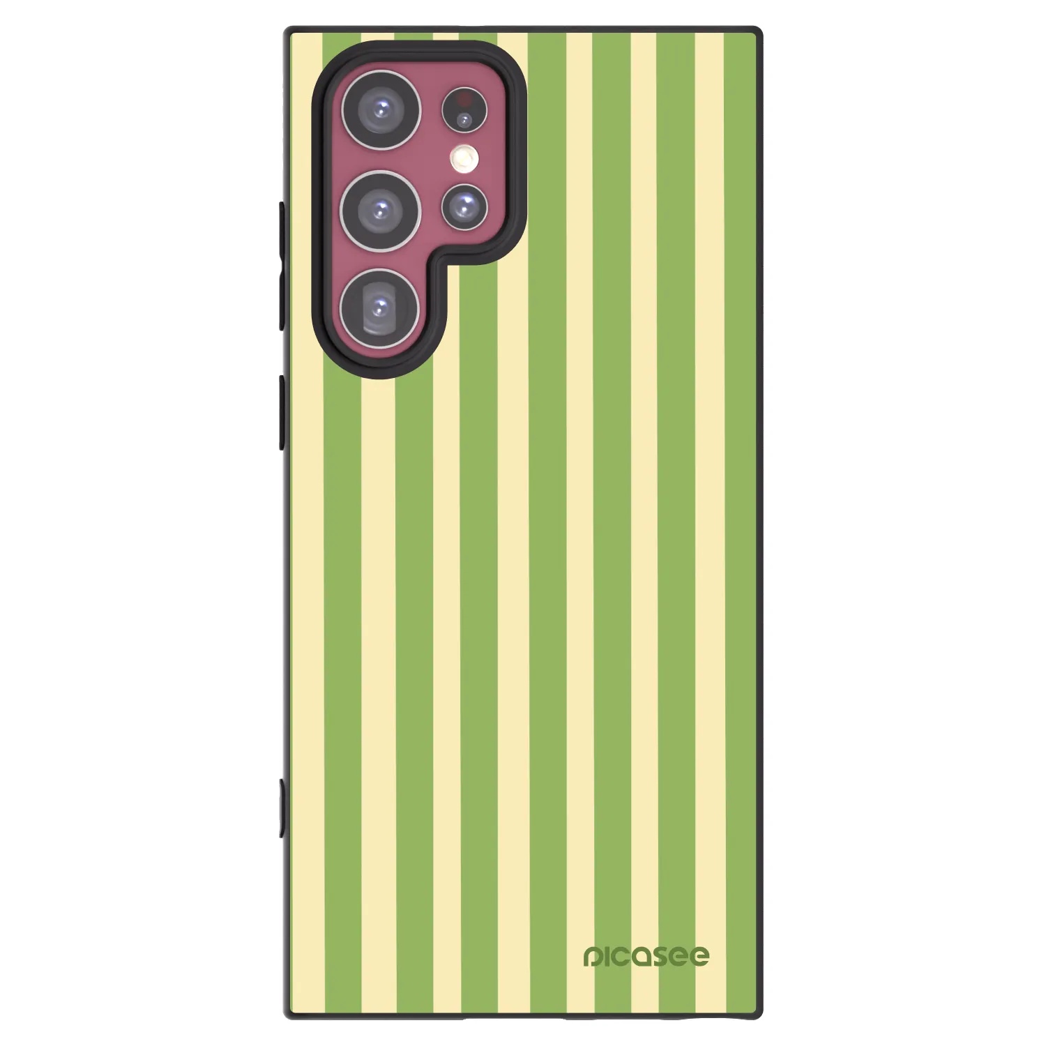 Picasee Samsung Galaxy S22 Ultra 5G Hülle - Schwarzes Silikon - Lines Matcha