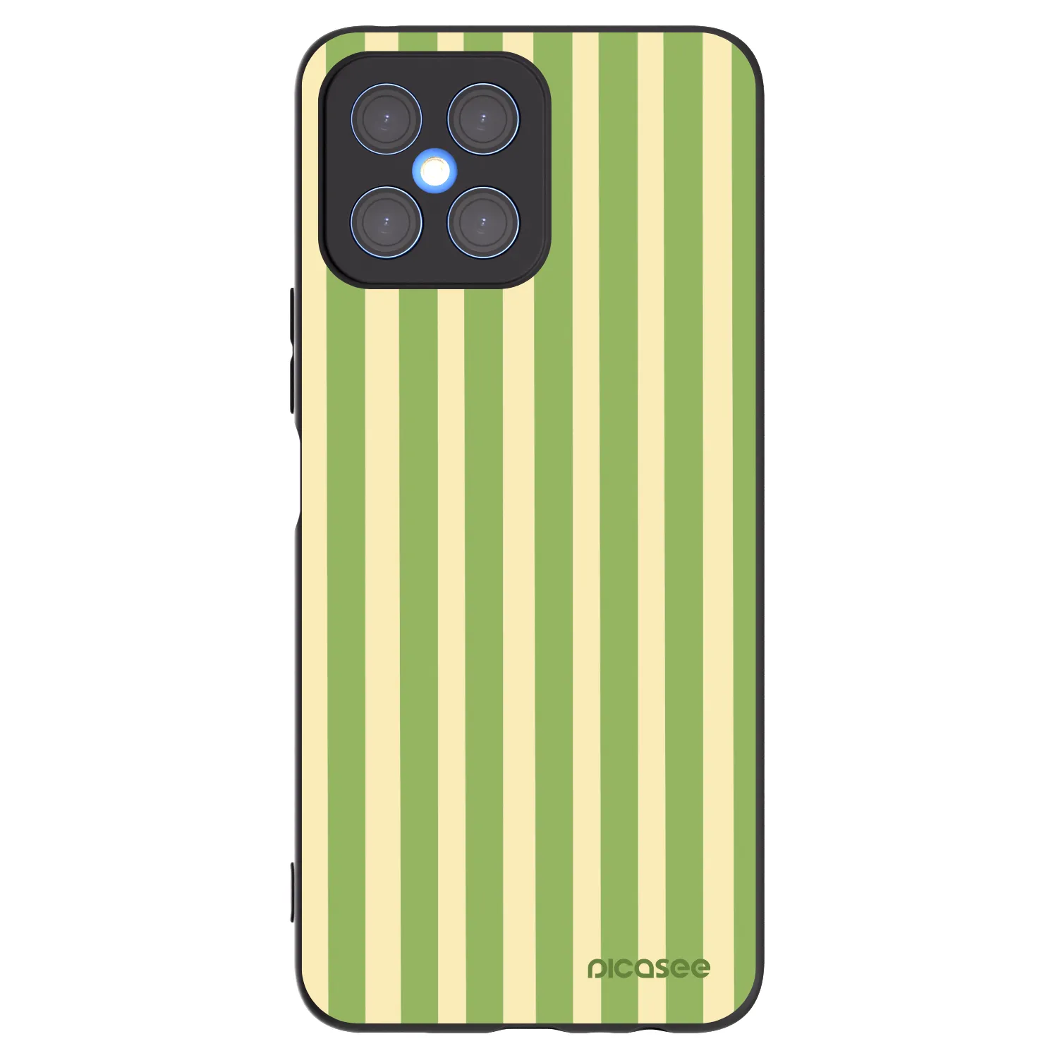 Picasee Honor X8 4G Hülle - Schwarzes Silikon - Lines Matcha