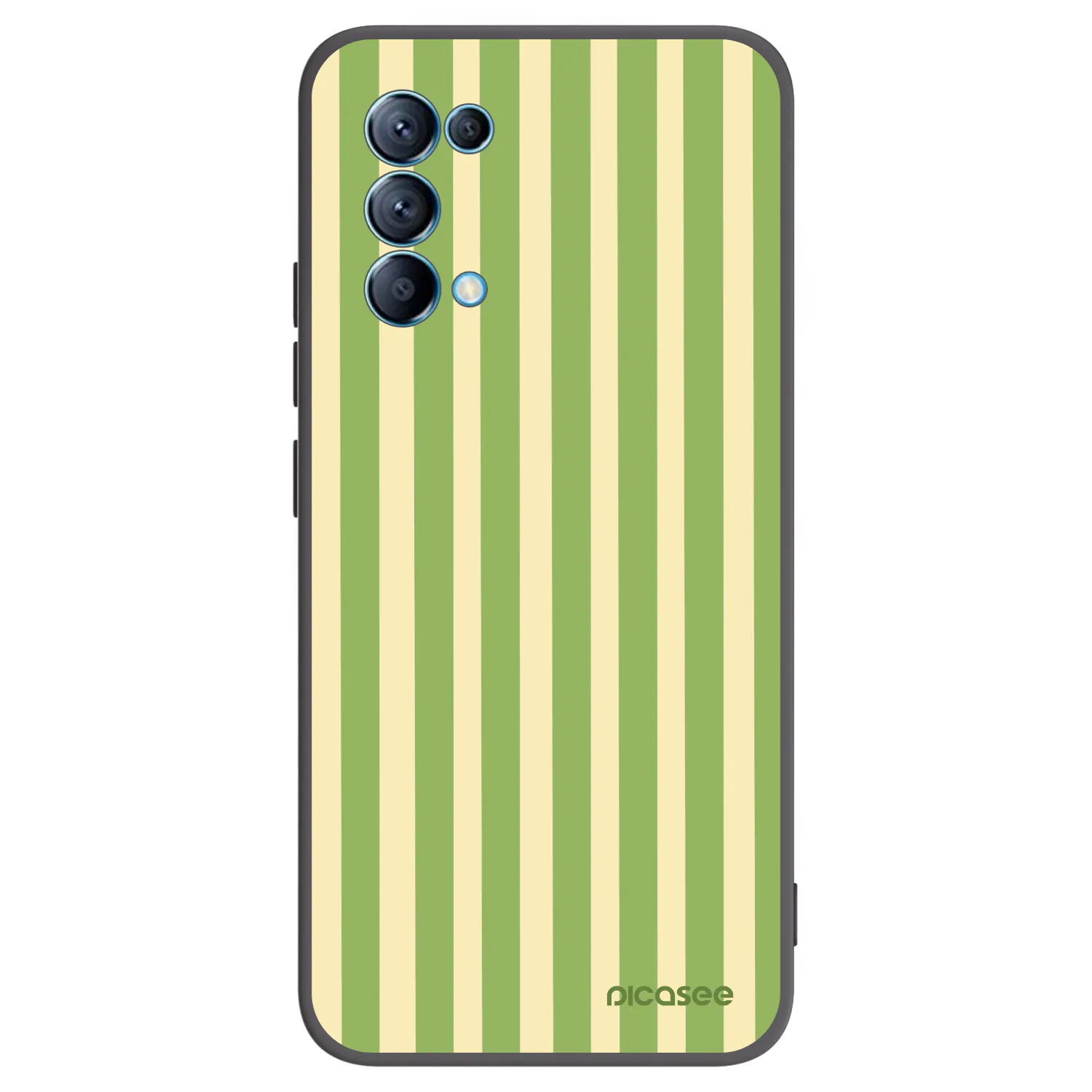 Picasee OPPO A16s Hülle - Schwarzes Silikon - Lines Matcha