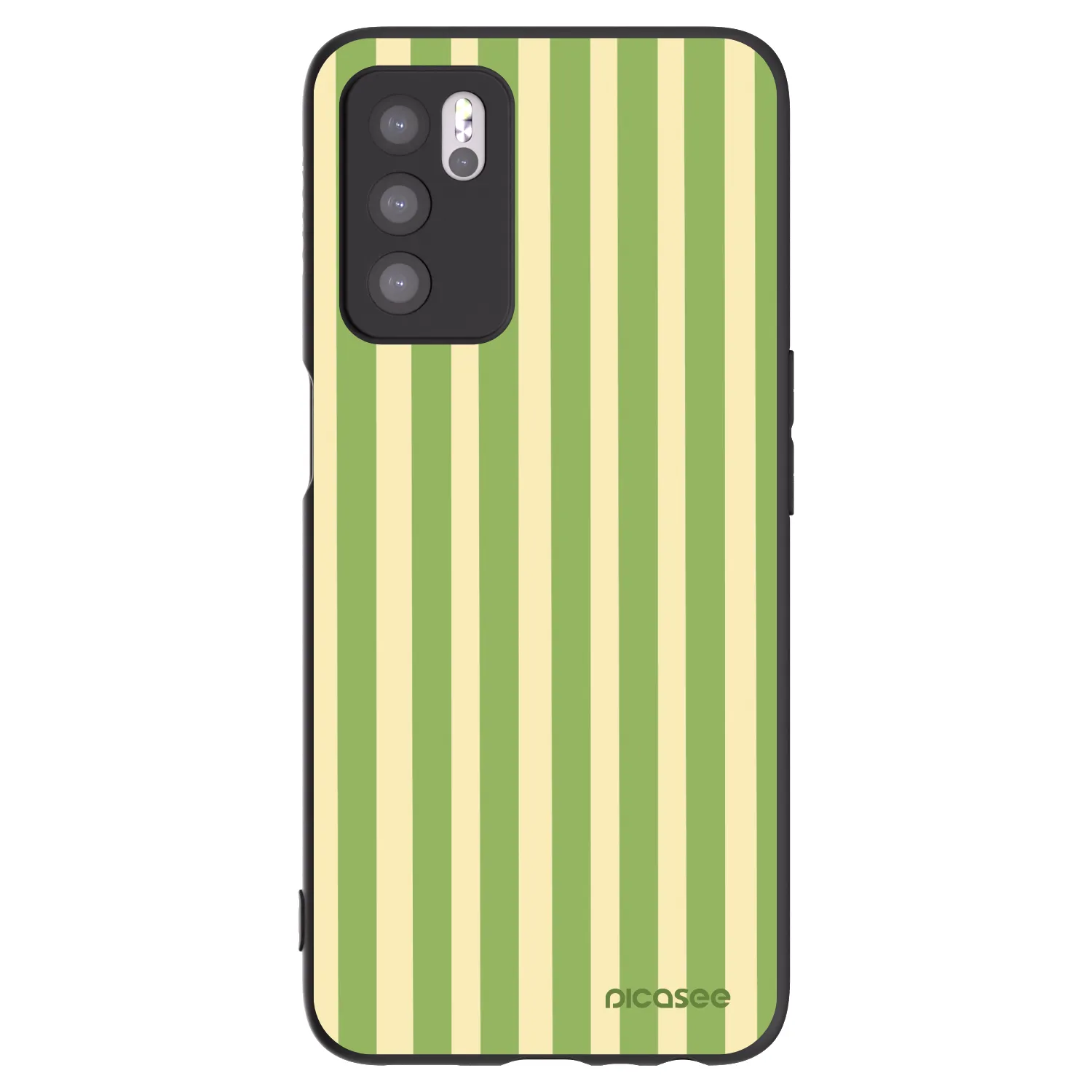 Picasee OPPO A16 Hülle - Schwarzes Silikon - Lines Matcha