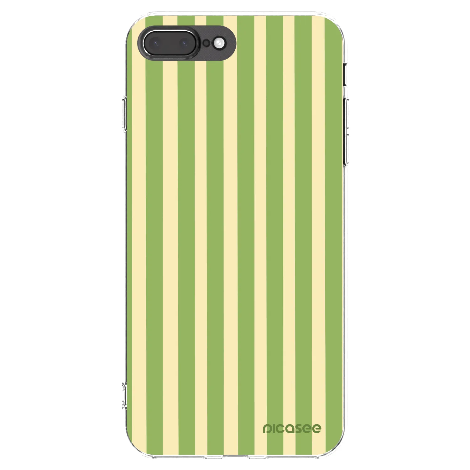 Picasee Apple iPhone 8 Plus Hülle - Transparentes Silikon - Lines Matcha