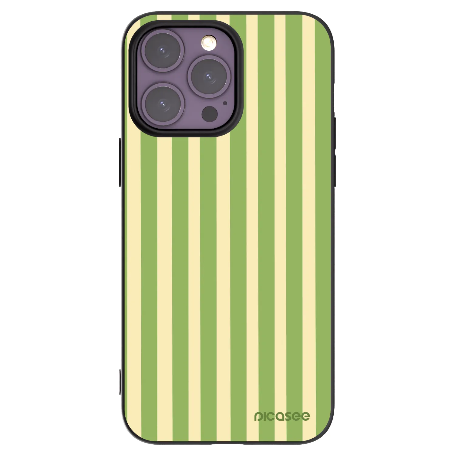 Picasee Apple iPhone 14 Pro Max Hülle - Schwarzes Silikon - Lines Matcha