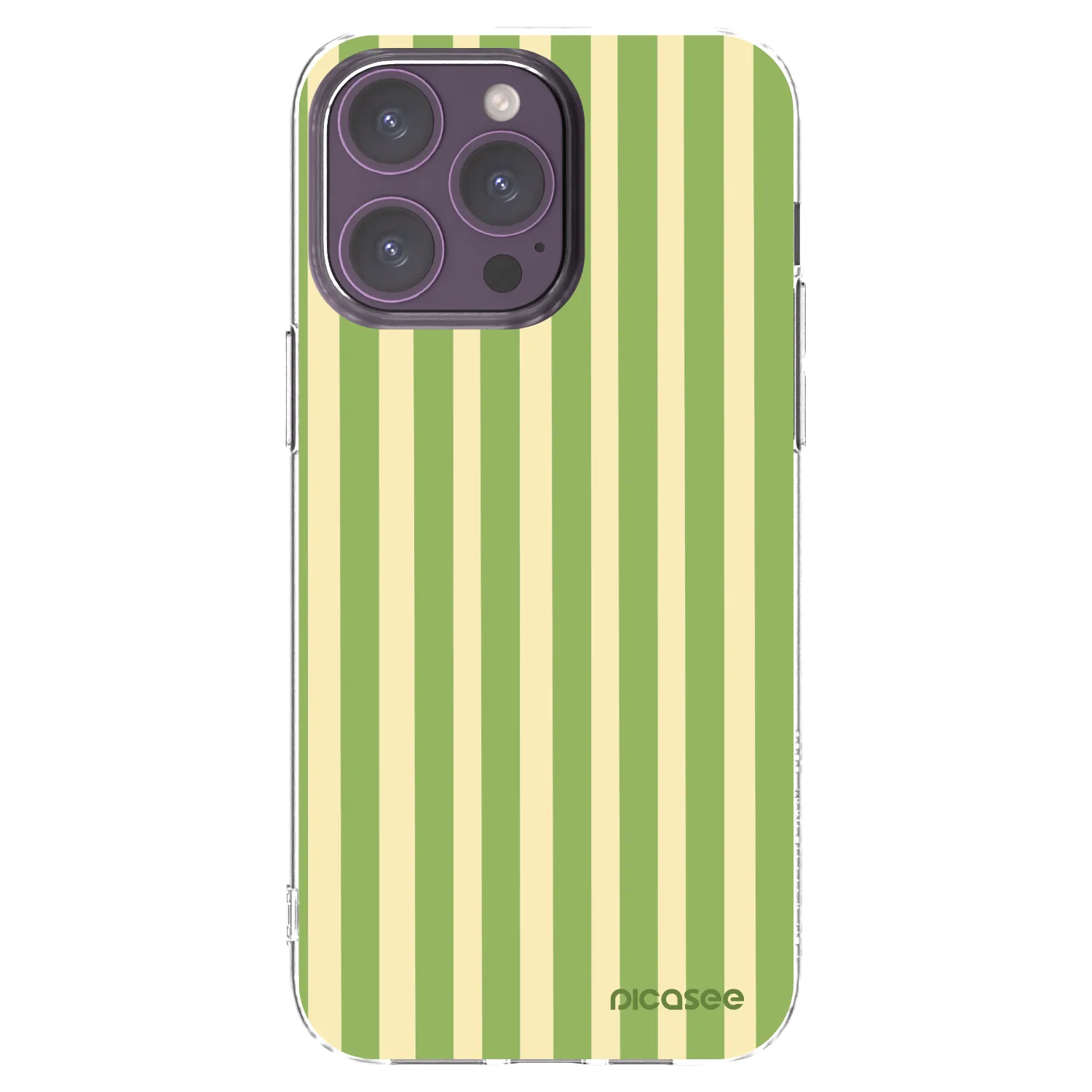 Picasee Apple iPhone 14 Pro Max Hülle - Transparentes Silikon - Lines Matcha