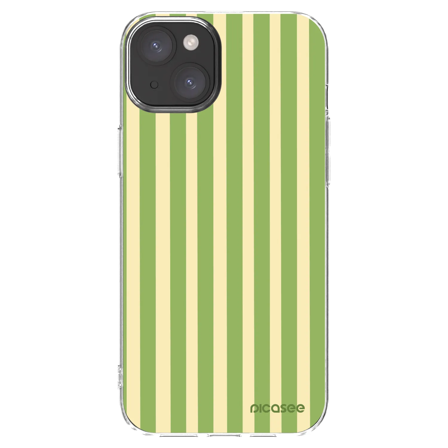 Picasee Apple iPhone 15 Plus Hülle - Transparentes Silikon - Lines Matcha