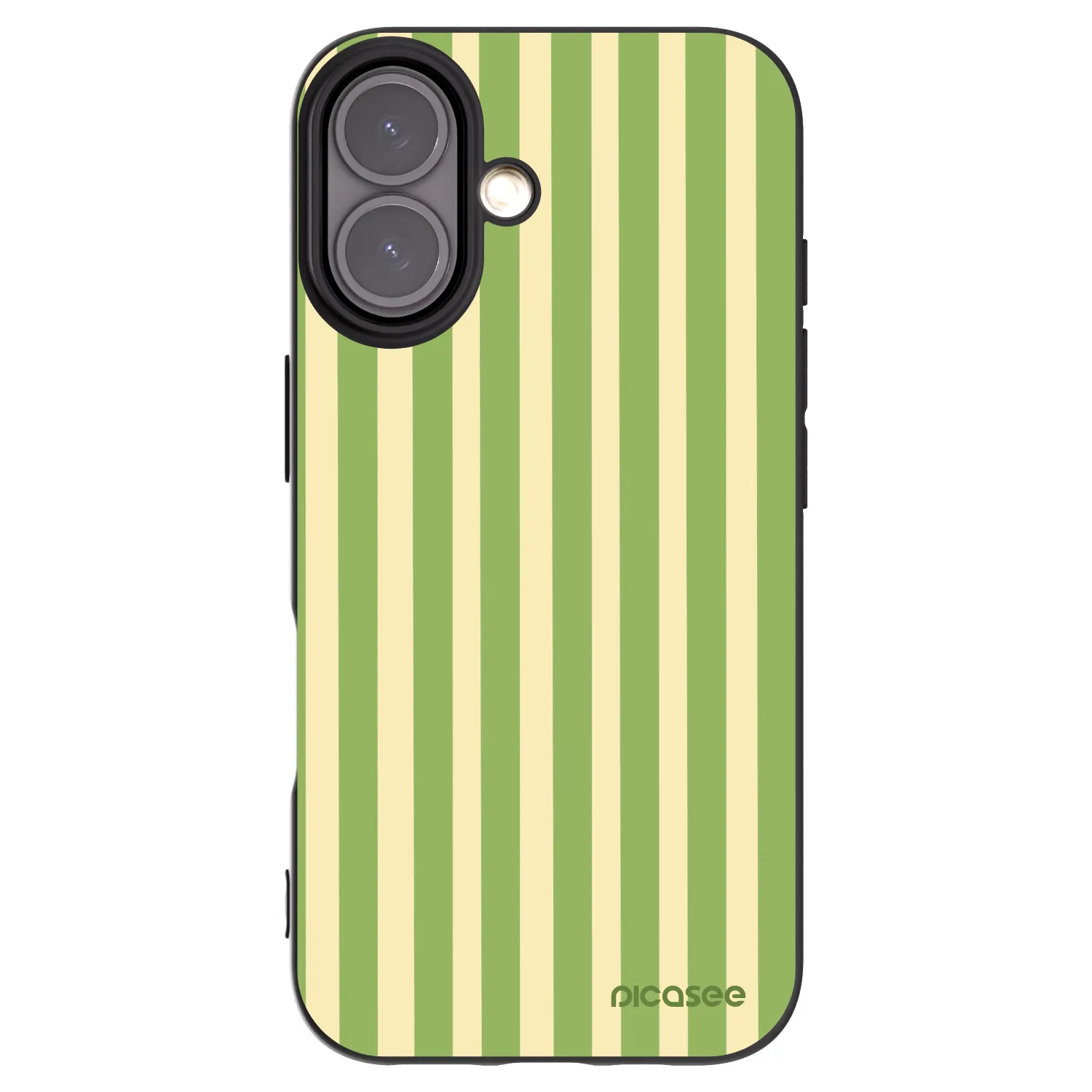 Picasee Apple iPhone 16 Hülle - Schwarzes Silikon - Lines Matcha