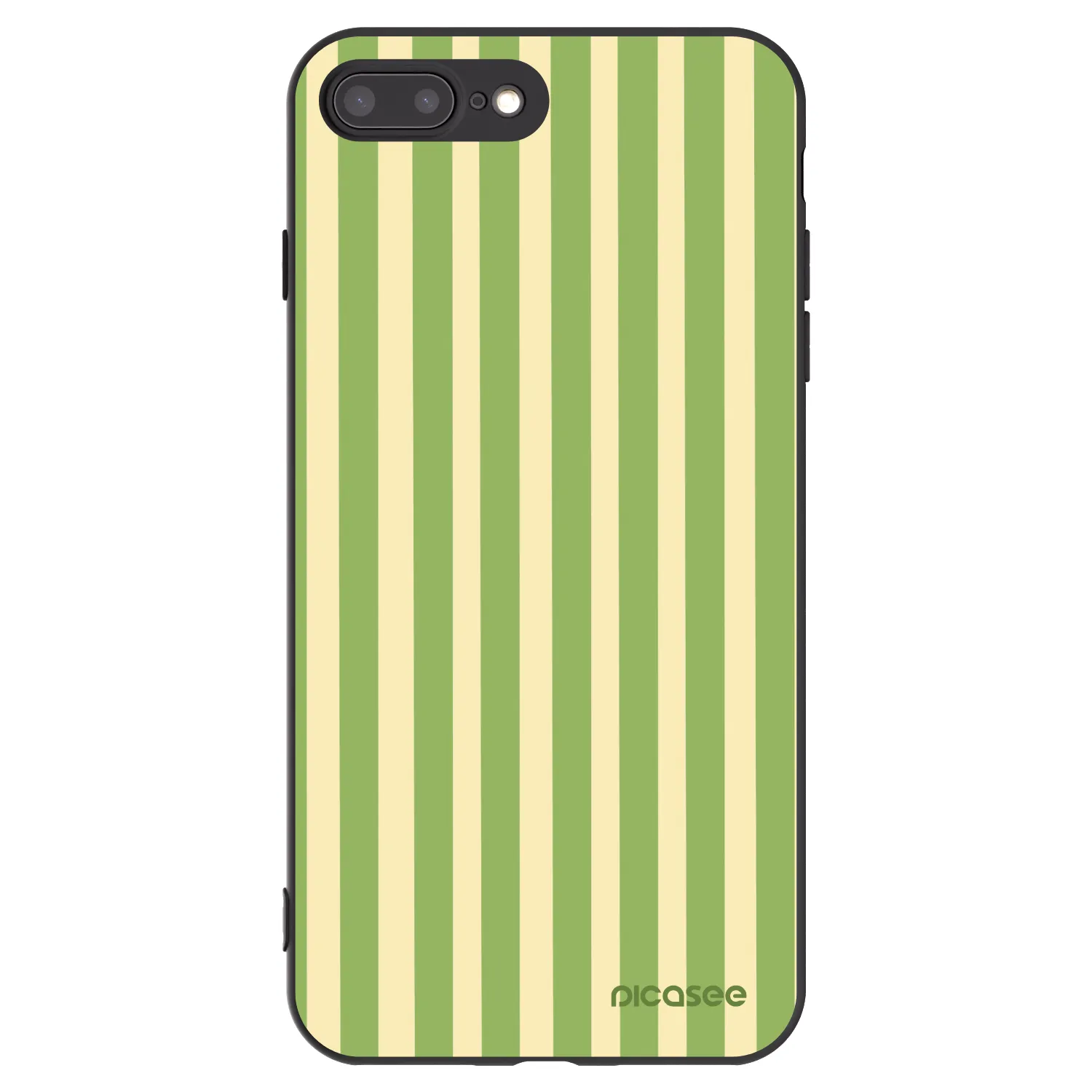 Picasee Apple iPhone 8 Plus Hülle - Schwarzes Silikon - Lines Matcha