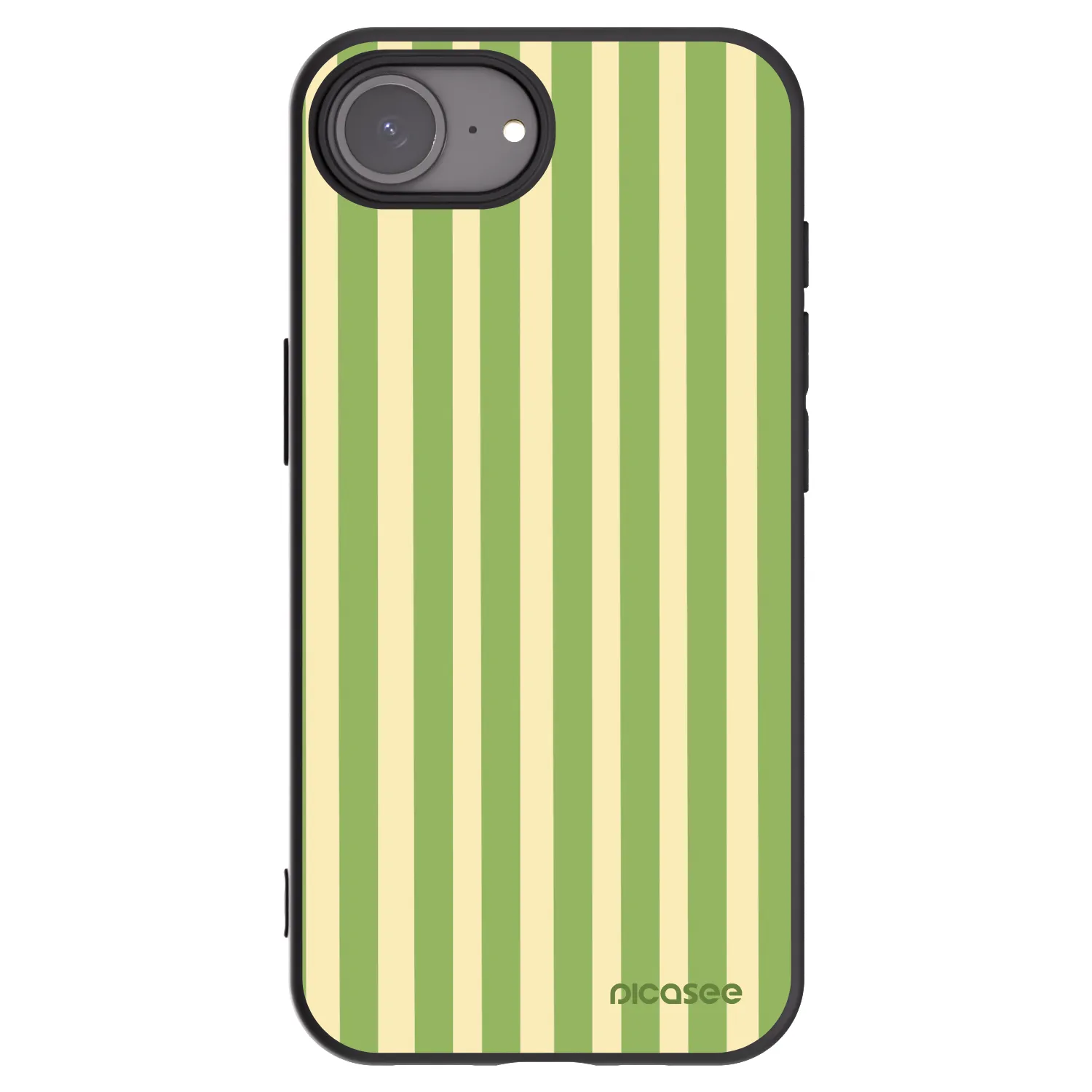 Picasee Apple iPhone 16e Hülle - Schwarzes Silikon - Lines Matcha