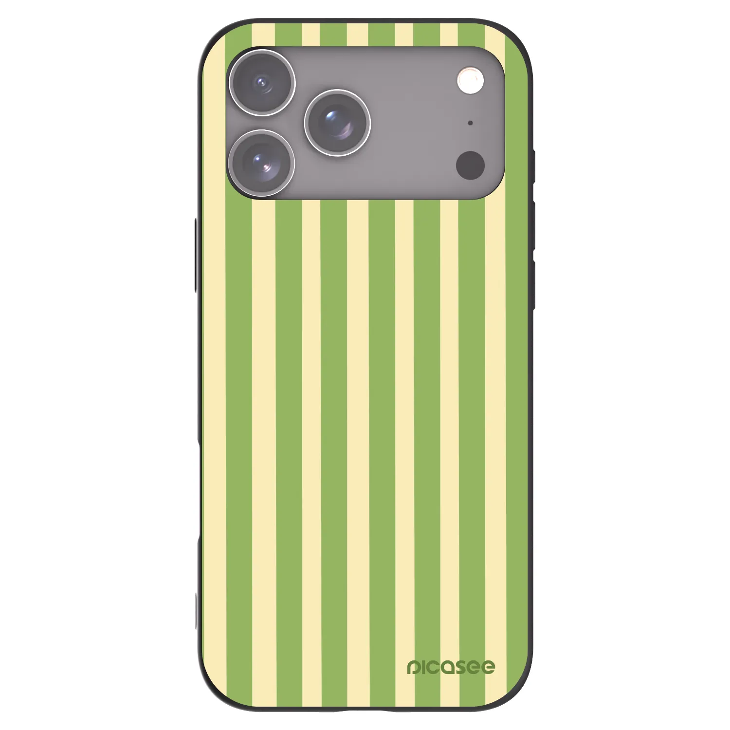 Picasee Apple iPhone 17 Pro Max Hülle - Schwarzes Silikon - Lines Matcha