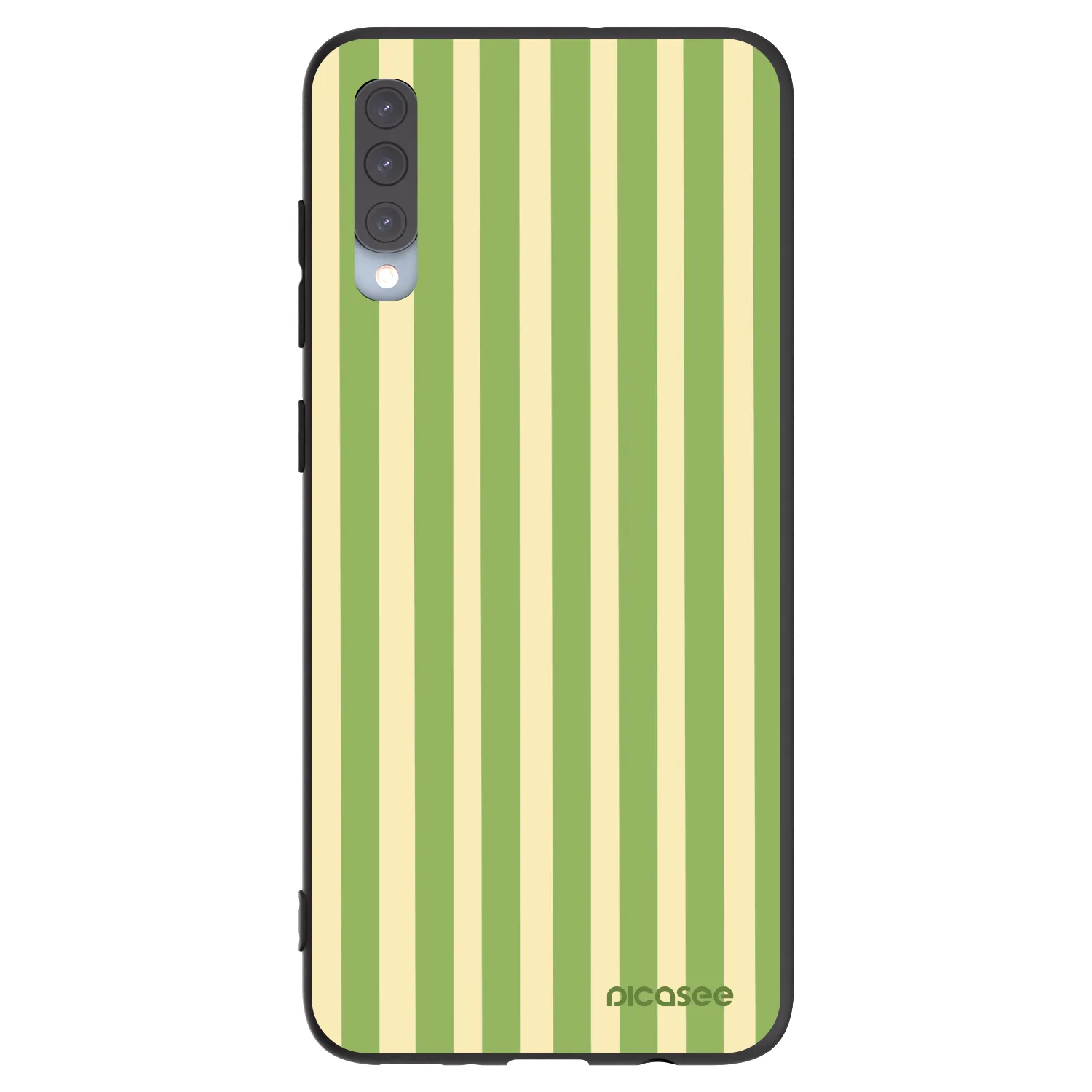 Picasee Samsung Galaxy A70 A705F Hülle - Schwarzes Silikon - Lines Matcha