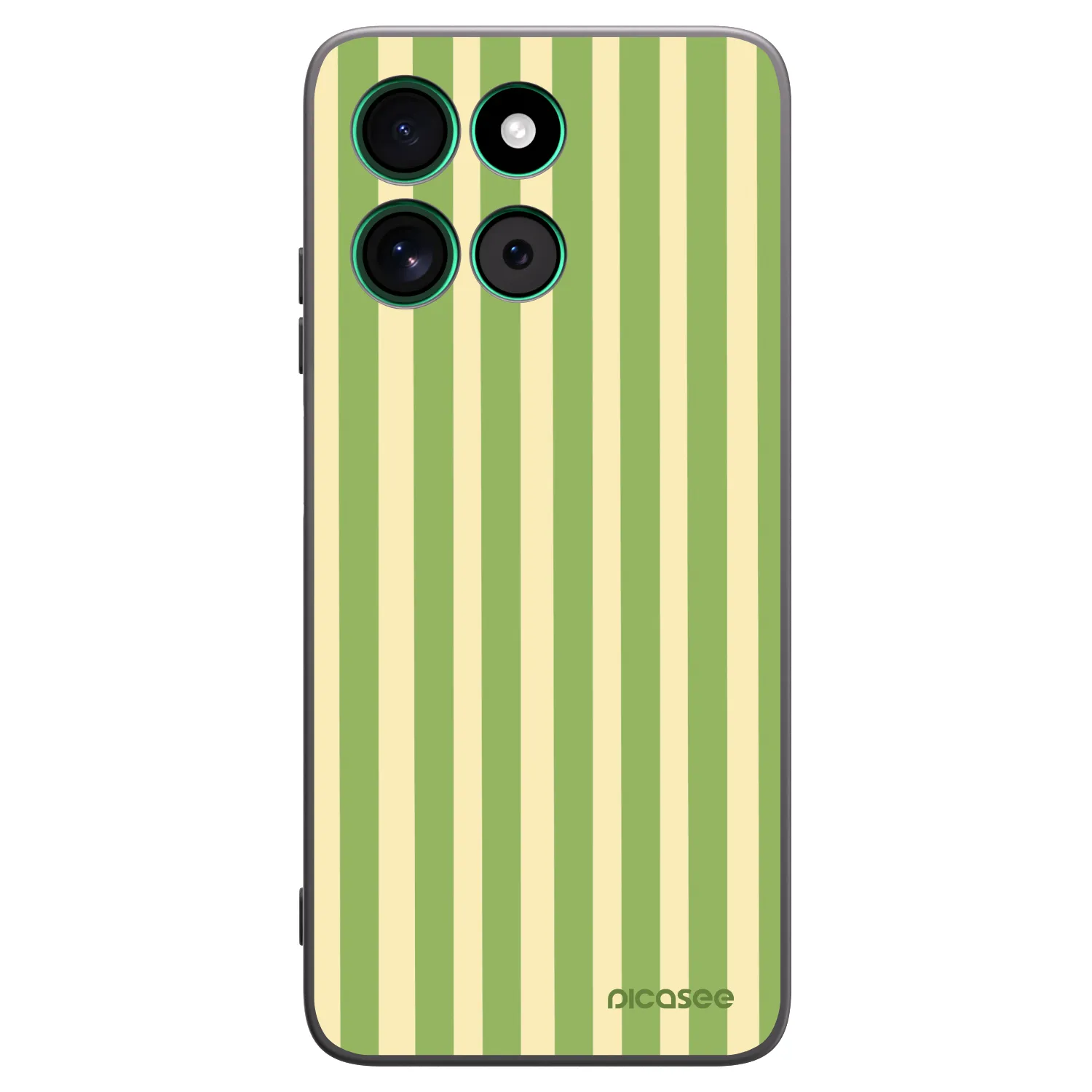 Picasee Motorola Moto G57 Power Hülle - Schwarzes Silikon - Lines Matcha