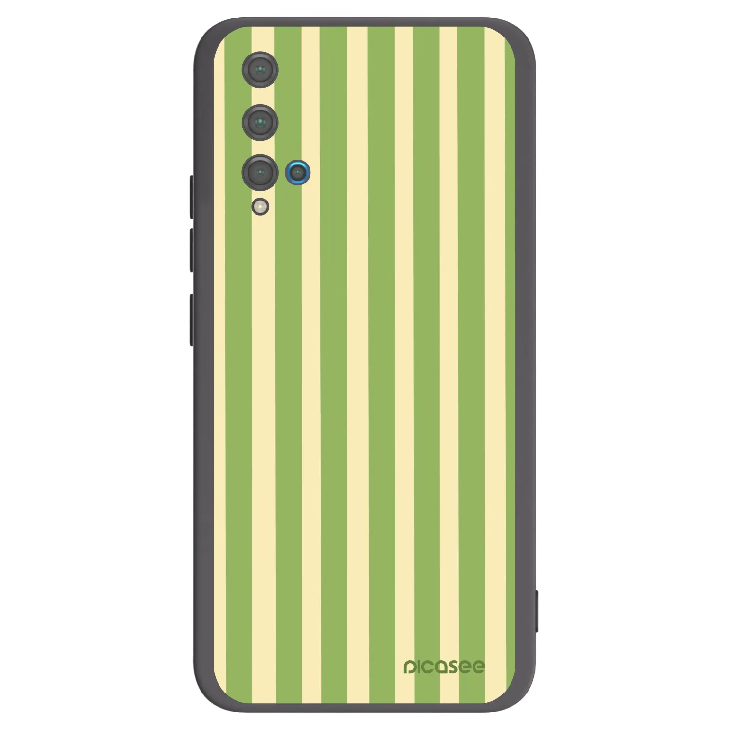 Picasee Huawei Nova 5T Hülle - Schwarzes Silikon - Lines Matcha