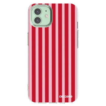 Picasee Apple iPhone 12 Pro Hülle - Transparentes Silikon - Lines red