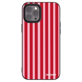 Picasee Apple iPhone 12 Pro Max Hülle - Schwarzes Silikon - Lines red