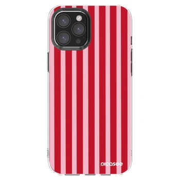 Picasee Apple iPhone 12 Pro Max Hülle - Transparentes Silikon - Lines red