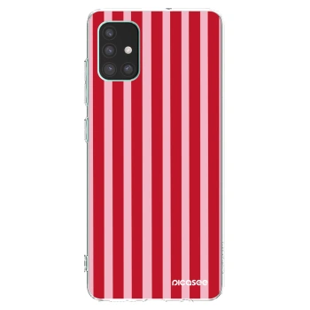 Picasee Samsung Galaxy M51 M515F Hülle - Transparentes Silikon - Lines red