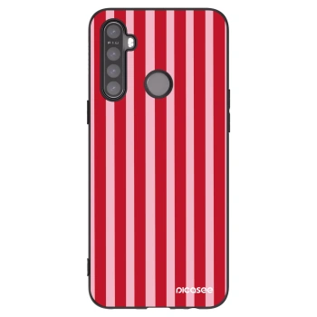Picasee Realme 5 Hülle - Schwarzes Silikon - Lines red