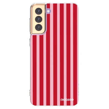 Picasee Samsung Galaxy S21+ 5G G996F Hülle - Transparentes Silikon - Lines red