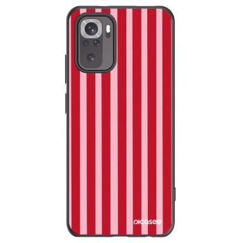 Picasee Xiaomi Redmi Note 10 Hülle - Schwarzes Silikon - Lines red