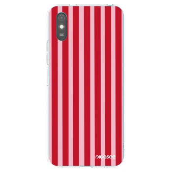Picasee Xiaomi Redmi 9AT Hülle - Transparentes Silikon - Lines red