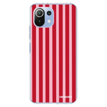 Picasee Xiaomi Mi 11 Lite Hülle - Transparentes Silikon - Lines red