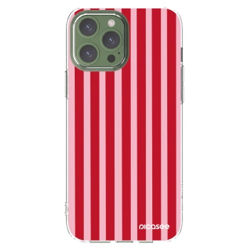Picasee Apple iPhone 13 Pro Max Hülle - Transparentes Silikon - Lines red