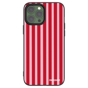 Picasee Apple iPhone 13 Pro Max Hülle - Schwarzes Silikon - Lines red