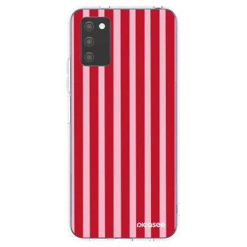 Picasee Samsung Galaxy A02s A025G Hülle - Transparentes Silikon - Lines red