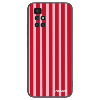 Picasee Xiaomi Redmi 10 Hülle - Schwarzes Silikon - Lines red