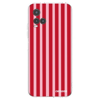Picasee Vivo Y33s Hülle - Transparentes Silikon - Lines red
