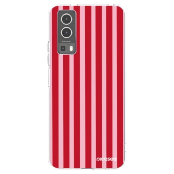 Picasee Vivo Y72 5G Hülle - Transparentes Silikon - Lines red
